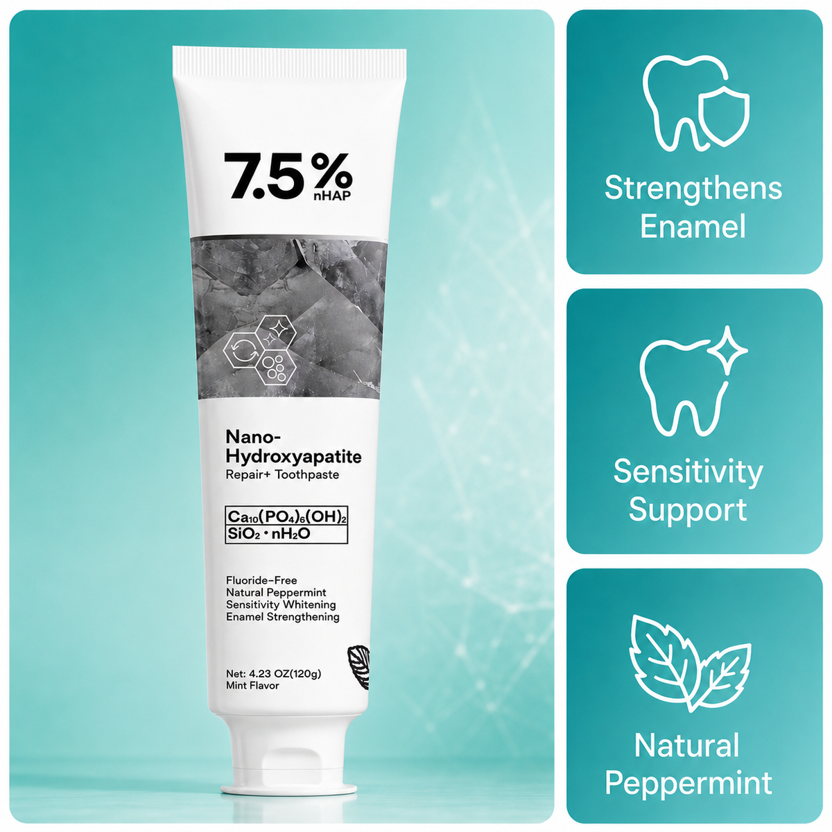 Nano-hydroxyapatite toothpaste 7.5% nHAP